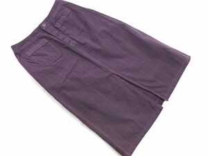 iiMK I I.M ke- Michel Klein check tight skirt size38/ purple ## * eac5 lady's 