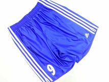 ネコポスOK adidas アディダス 9ナンバープリント ハーフ パンツ sizeL/青 ■■ ☆ ead1 メンズ_画像1