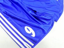 ネコポスOK adidas アディダス 9ナンバープリント ハーフ パンツ sizeL/青 ■■ ☆ ead1 メンズ_画像3