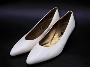 YVES SAINT LAURENT イヴサンローラン ポインテッドトゥ ローヒール パンプス size36（23.0cm位）/白 ■■ ☆ ead0 レディース