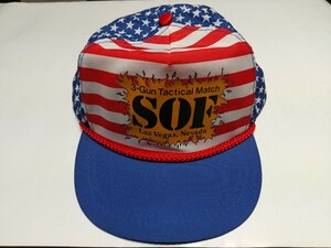 [90s]　SOFキャップ　Soldier of Fortune　ラスベガス:ソルジャーオブフォーチュン帽子　（未使用）　1個　　ミリタリー グッズ キャップ