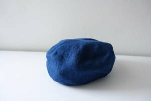 45R four ti five a-ru indigo dyeing cotton linen beret hunting cap 1 size TOKIO BLUE hat 