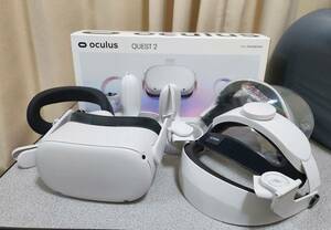 【送料無料】 美品 Meta Oculus Quest2 64GB フェイシャルカバー＆ヘッドストラップ2種おまけ