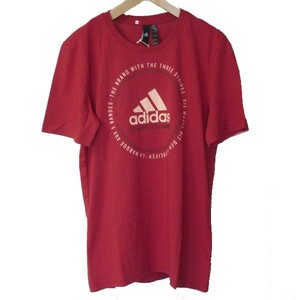 新品◆送料無料◆アディダス adidas 赤エンブレムコットンTシャツ(L)