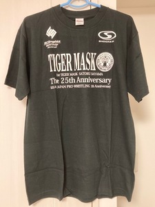 初代タイガーマスク 25周年記念Tシャツ ブラック （新品・未着用品） 検） 佐山聡/リアルジャパンプロレス/ストロングスタイルプロレス