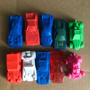  supercar eraser 10 piece ⑩① Lamborghini Maserati Porsche Mazda Ferrari Showa Retro that time thing cheap sweets dagashi shop Gacha Gacha car erasing 