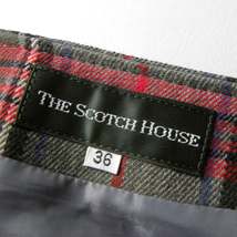 スコッチハウス THE SCOTCH HOUSE カシミヤアンゴラブレンド チェック柄ウールスカート 膝丈 裏地付き 三陽商会 日本製 l0117-10_画像6