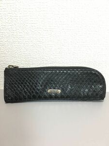 CELINE セリーヌ パイソンレザー 蛇革 ペンケース ブラック