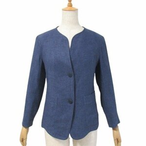 we k end Max Mara beautiful goods linen jacket navy blue blue group 38 no color long sleeve thin light weight spring summer feather weave Weekend Max Mara *HJ1