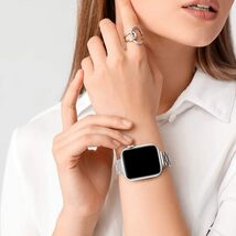 Wristitani コンパチブル Apple Watch バンド ステンレス アップルウォッチ ベルト 42mm 44mm 45mm シルバー_画像5