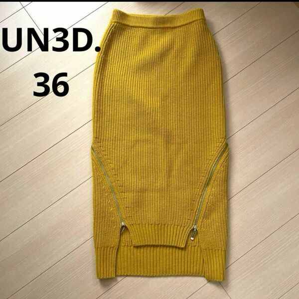 UN3D アンスリード ジップデザイン スカート