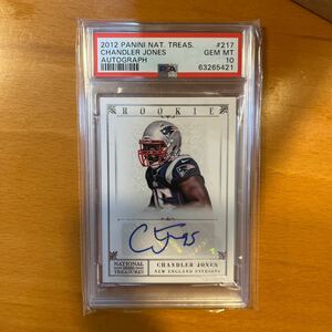 2012 PANINI NFL national treasures chandler JONES AUTO RC PSA 10