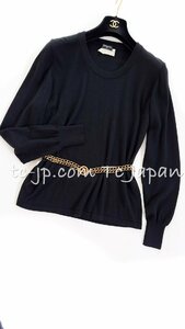  Chanel sweater CHANEL Vintage black black cashmere knitted tops 38