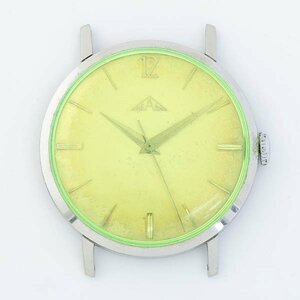 ORANO オラノ 手巻 3針 ラウンドフェイス イエローグリーン カラー風防 スイス製 メンズ腕時計 本体のみ #35626