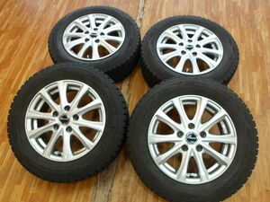 O 送料無料 美品 バリ山 スタッドレス 15 5H114.3 6J+53 ダンロップ 195/65R15 エスクァイア ノア ヴォクシー ステップワゴン プレマシー