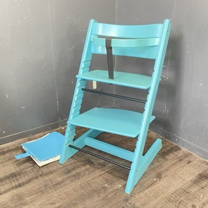 STOKKE Tripp Trapp [ б/у ] детский стул baby комплект есть ребенок стул стул -тактный ke поездка ловушка голубой мебель / 56028