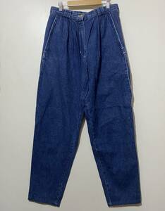  euro Vintage tapered Denim pants 40 high waist indigo tuck entering gya The -90s Europe old clothes Old retro 