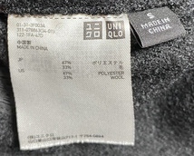 美品▽UNIQLO ユニクロ メルトン ウール 2B テーラードジャケット S 黒 ブラック 311-078863_画像6