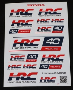 ★　HRC HONDA RACING 40thステッカー 