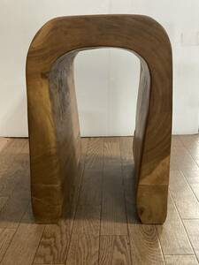 チーク材 天然木 コの字型　シンプルデザイン木製椅子　U字型椅子