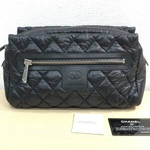 未使用 CHANEL シャネル コココクーン ポーチ / クラッチバッグ セカンドバッグ ブラック / キルティング ギャラ