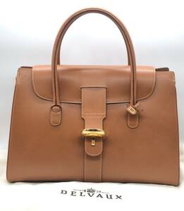 【8014】未使用品 DELVAUX/デルヴォー ブリヨン カブリオレ ハンドバッグ キャメルブラウン/レザー/保管袋等付属