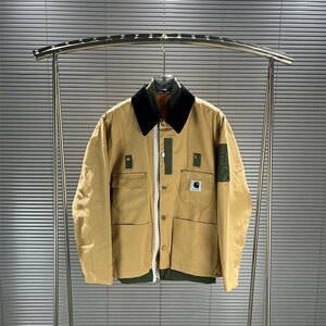 Sacai×Carhartt WIP FW23 カーハート サカイ ジャケット メンズ ブルゾン ジャンパー カーキ ファッション 2サイズ