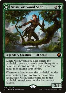 Mtg ■ Зеленая/английская версия ■ 《Гигантский лесной прогноз, Nissa, Vastwood Seer》 ★ Фольга ★ из хранилища FTV