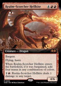 MTG ■赤/英語版■ 《王国焦がしのヘルカイト/Realm-Scorcher Hellkite》▲拡張アート▲エルドレインの森 WOE