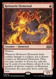 MTG ■赤/英語版■ 《ロティサリーの精/Rotisserie Elemental》★FOIL★エルドレインの森 WOE