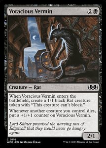 MTG ■黒/英語版■ 《大食の害獣/Voracious Vermin》★FOIL★エルドレインの森 WOE