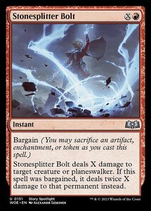 MTG ■赤/英語版■ 《石断ちの稲妻/Stonesplitter Bolt》★FOIL★エルドレインの森 WOE