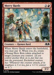 MTG ■赤/英語版■ 《愉快な吟遊詩人/Merry Bards》★FOIL★エルドレインの森 WOE