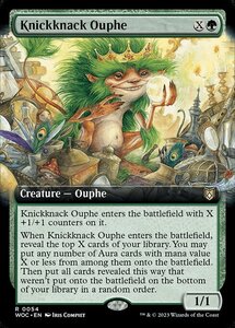 MTG ■緑/英語版■ 《小間物のアウフ/Knickknack Ouphe》▲拡張アート▲ エルドレインの森：統率者 WOC