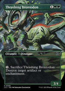 MTG ■緑/英語版■ 《打ち壊すブロントドン/Thrashing Brontodon》 ★ボーダーレスFOIL★ イクサラン：失われし洞窟 LCI