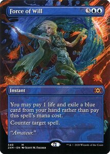 MTG ■青/英語版■ 《意志の力/Force of Will》▲拡張アート▲ダブルマスターズ　2XM