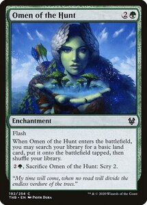 MTG ■緑/英語版■ 《狩猟の神のお告げ/Omen of the Hunt》★FOIL★ テーロス還魂記 THB