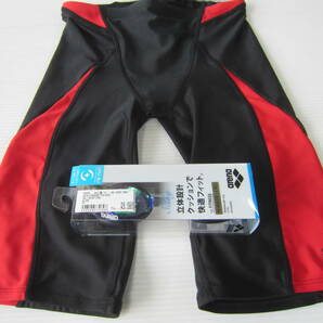 新品◆スピードSPEEDOスイム パンツ & アリーナarena ミラー ゴーグル O LL 競泳 公式大会使用可 黒グレー 水着 スイムウェア 競泳水着/Lの画像2