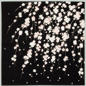 綿小ふろしき「しだれ桜」約50cm（お弁当、ランチョンマットに）　y041-054423