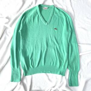 【レア】70s Izod lacoste アクリルセーター ニット ラコステ Vネック 長袖