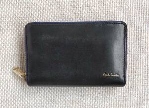 ★良品★ Paul Smith ポール・スミス カードケース BLK ラウンドファスナー レザー 財布 