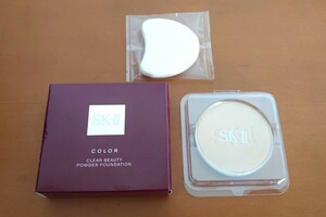 新品 SKⅡ COLOR クリア ビューティ パウダーファンデーション (リフィル) 420 クリアベージュ 9.5g SPF 25専用パフ付