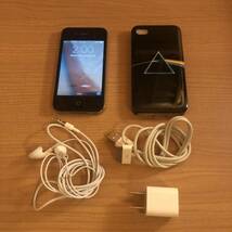貴重 レア 海外SIMフリーアダプター内蔵 iPhone 4S 64GB A1387 ブラック Pink Floyd 新品 ホルダーケース 純正 充電器 イヤホン アンロック_画像1