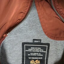 ALPHA MA-1 Lサイズ　ALPHA INDUSTRIES　ワインレッド　バーガンディ　フライトジャケット　美品 アルファ_画像5