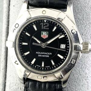 【1円〜】TAG HEUER タグ ホイヤー 腕時計 レディース AQUARACER アクアレーサー WAF1410 ブラック文字盤 300M デイト 可動品