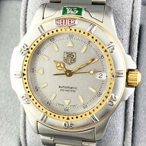 【1円〜】TAG HEUER タグ ホイヤー 腕時計 メンズ AT 自動巻 WF2121-K グレー系文字盤 ゴールド ラウンドフェイス デイト 可動品