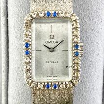 【1円〜】OMEGA オメガ 腕時計 レディース K18/750 総41g ダイヤベゼル DE VILE デビル シルバー文字盤 アンティーク 正規品_画像9