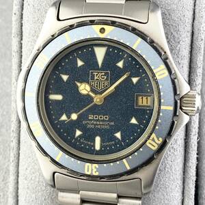 【1円〜】TAG HEUER タグ ホイヤー 腕時計 メンズ 2000シリーズ 972.613 ネイビー系文字盤 プロフェッショナル デイト 正規品