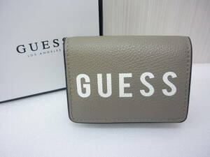 GUESS LILA Guess три складывать кошелек compact Mini бумажник Logo серый a