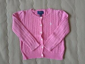 POLO RALPH LAUREN☆ ポロ ラルフローレン　キッズ 子供服 長袖 ニット カーディガン ピンク　size3t（100cm）